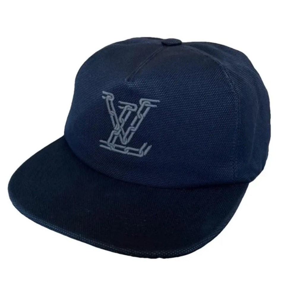 Louis Vuitton Dark Blue Hat with Gray Logo